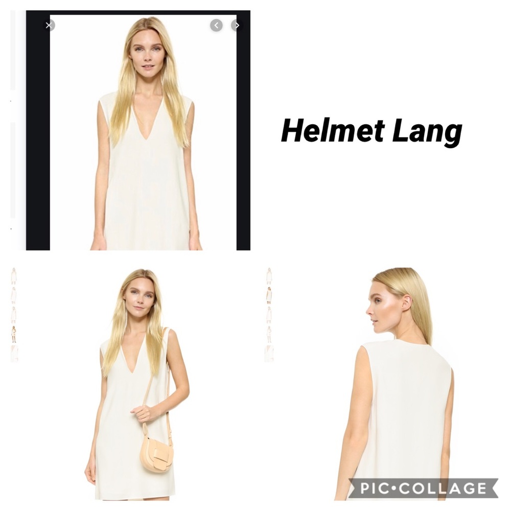 HELMUT LANG Deep VNeck Blue Grey SHEATH DRESS